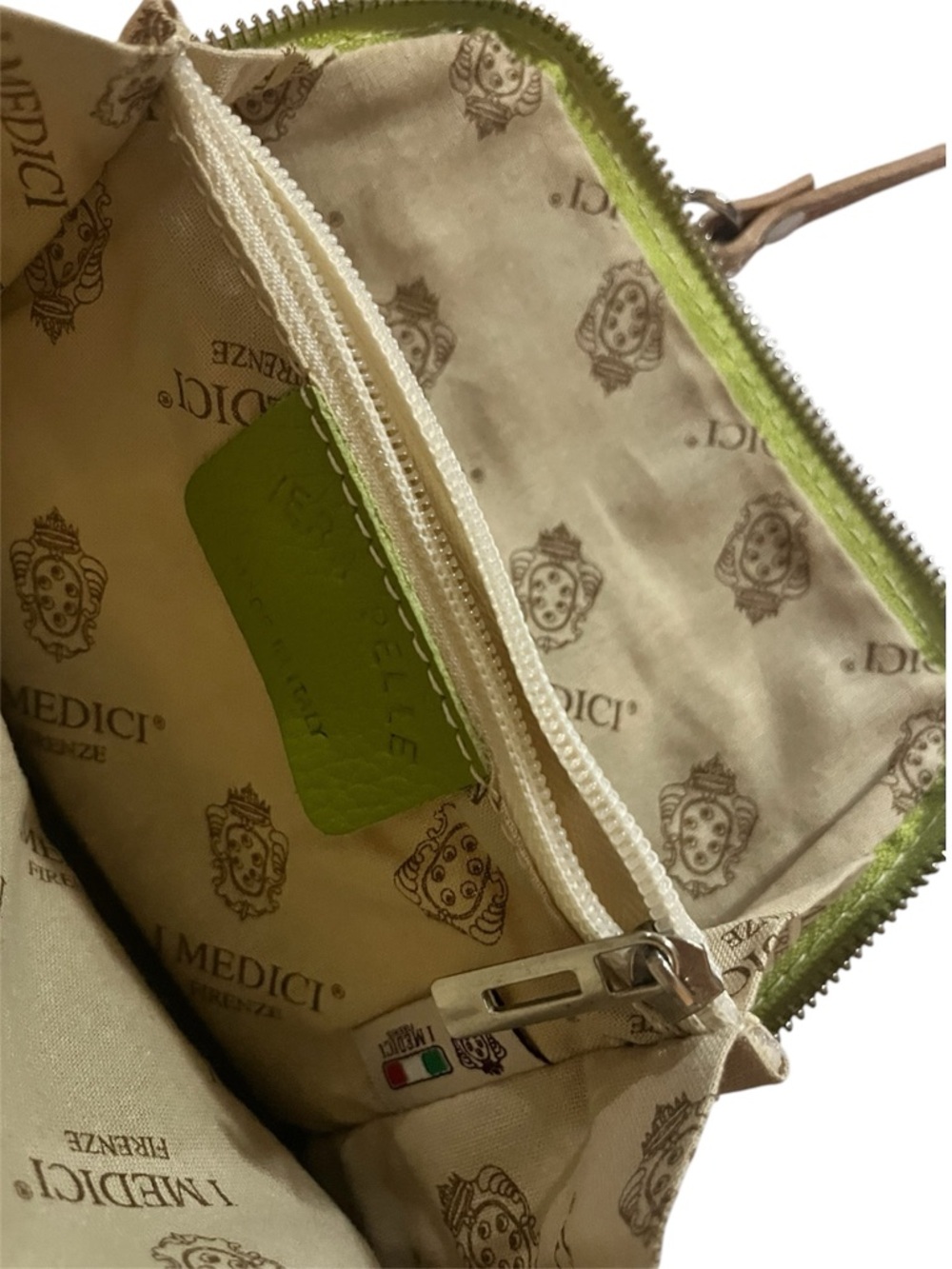 Cerulean Green Leather Crossbody Bag I Medici. - Picture 4 of 4